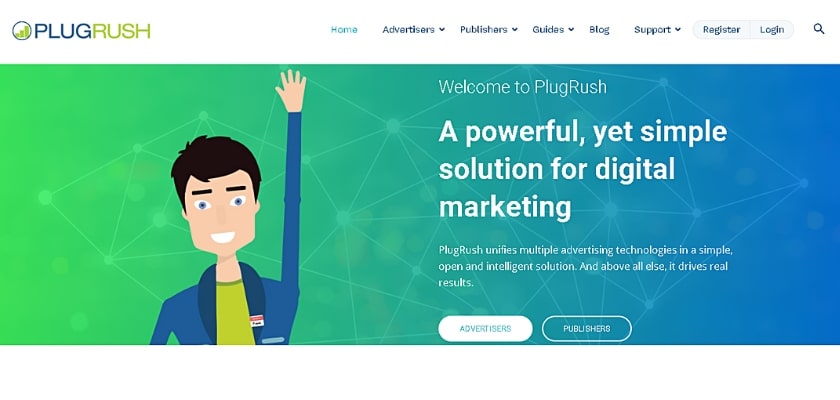 Pagina principale di PlugRush – Come guadagnare con sito porno